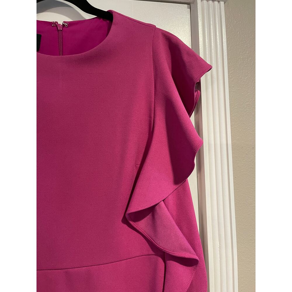 Donna Morgan Raspberry Ruffled Sleeves Shift Dress Plus Size 16 NWT Dressy - Picture 7 of 14